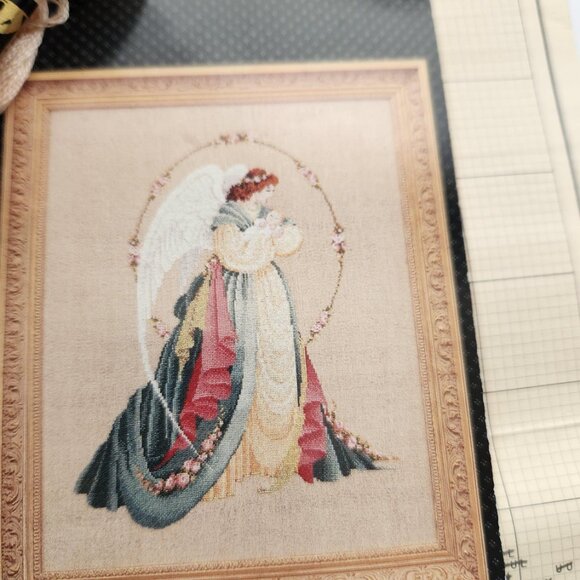 Guardian Angel Counted Cross-stitched No. 18 Lavender & Lace Original - Picture 2 of 7